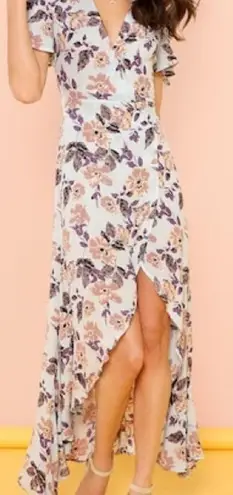 ✨2xHP✨Petal Sleeve Wrap Dip Hem Dress✨ Purple Size M