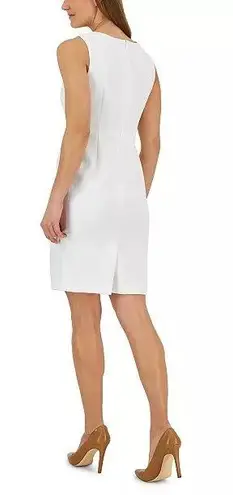 Kasper NWT  Pique Keyhole-Neck Sheath Dress in lily white