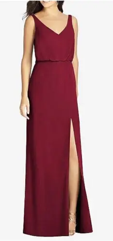 NWT THREAD Bridesmaid Ines Chiffon Sleeveless Gown
Burgundy Dessy Size 12 R Red