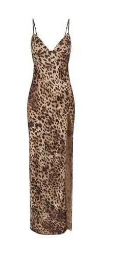 SKIMS leopard DOLCE&GABBANA x silk long slip dress