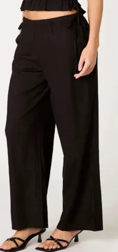 Nia Black Side Tie Bow Alejo Straight Leg Pant Size M NEW Size M