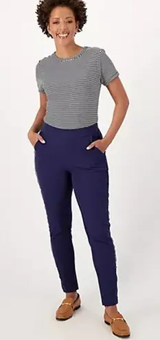 Isaac Mizrahi Live! 24/7 Stretch Slim Leg Ankle Pants Navy Blue Size 18W NWOT