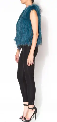 Yumi Kim Blue Away We Go Real Ostrich Feather Vest