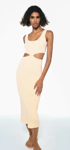 ZARA nwt ribbed knit cut out midi dress