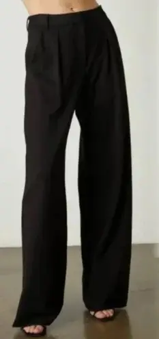 Velvet by Graham & Spencer Leona High Rise Wide Leg Trouser Pants Pockets 6 $229 Black