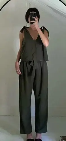 Emerson Fry Paris Paperbag Pant in Army Linen Size L Retail $248