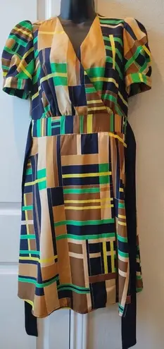 The Webster Miami Dress Womens Size Medium Stretch Waist Knee Length Tie Lined