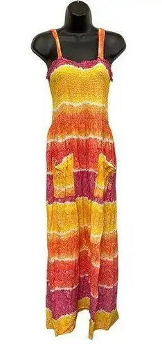 Handmade Multicolor Spaghetti Strap Maxi Dress