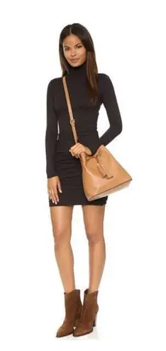 Velvet By Graham And Spencer Pietro Gauzy Whisper Turtleneck Dress