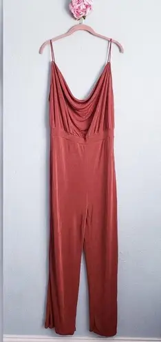 SheIn ‎ Rust Draped Front Cami Jumpsuit - Image 1