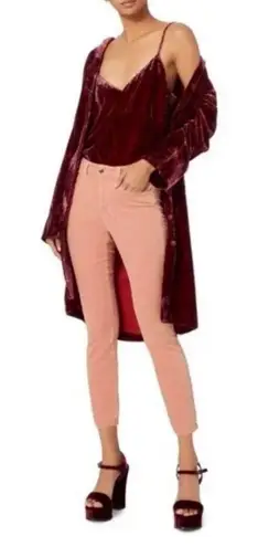 L'Agence L’Agence Blush Pink Crushed Velvet Margot High Rise Skinny Pants EUC Size 25