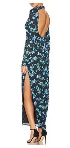 Majorelle Stellina Dress Floral Choker Neckline Backless Long Gown with Slit