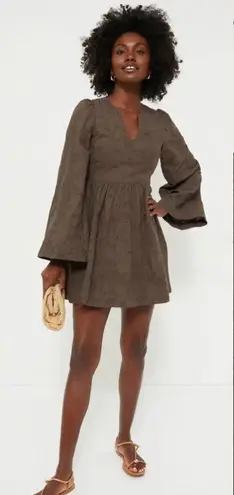 Tuckernuck NEW Hyacinth House Brown Becca Bell-Sleeved Mini Dress Size M