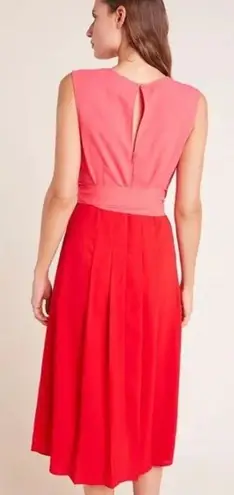 Anthropologie Mare Mare Womens Dress Size S Pink Pietra Colorblock Midi Romantic