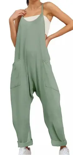 NEW! Women's Sage Olive Green Shot Onesie Jumpsuit Size Large