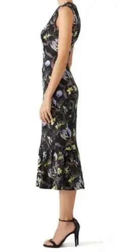 Suno Floral Ruffle Hem midi tea length Sheath dress Size 4