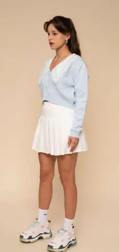 Cider ππ Cute Granny Crop Doll Collar Cardigan Sweater Grannycore ~ Blue NWT