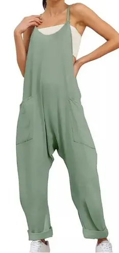 NEW! Women's Sage Olive Green Shot Onesie Jumpsuit Size Medium