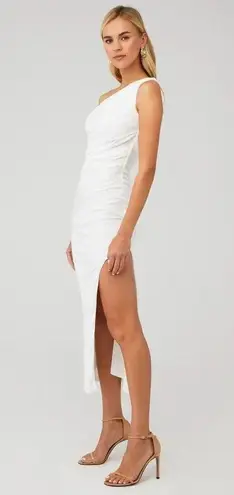 Bardot Rosalie One Shoulder Sheath Midi Dress Orchid White Womens Size Small