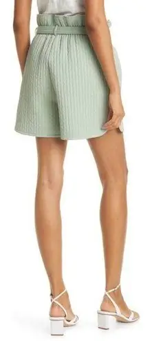 Samsoe Samsoe Ember Vineyard Green Textured Tie Paperbag Waist Shorts Size Small