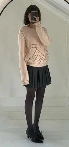 Paul & Joe Sister Bernie Chunky Knit Eyelet Sweater Size 2 Pink