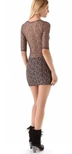 Nightcap Lace Bodycon Mini Dress: Bronze