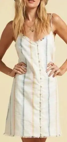 BILLABONG x THE SALTY BLONDE | Cotton Striped Mini Dress Sundress | Small Pink