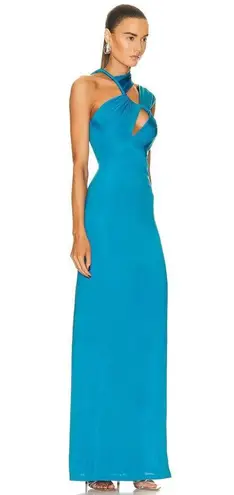 Et Ochs x Revolve June Cutout Ruched Gown in Cyan Blue Size 6 New w/Tag $1,695