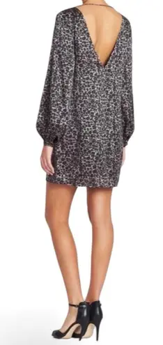 Equipment ZIPPORAH BLACK GRAY ANIMAL PRINT SILK DRESS XS