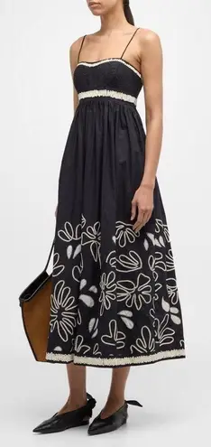 Ulla Johnson Hollis embroidered appliquéd pintucked cotton-poplin mididress,$690