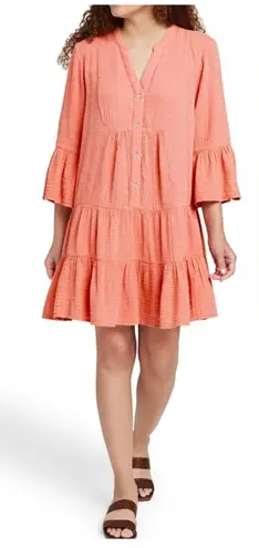Faherty Dream Gauze Kasey 100% Organic Cotton Dress. Coral/ M/ NWOT