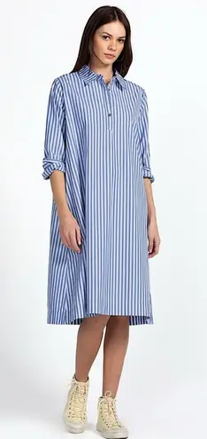 Johnny Was NEW Georgia Stripe Henley Shirt Dress