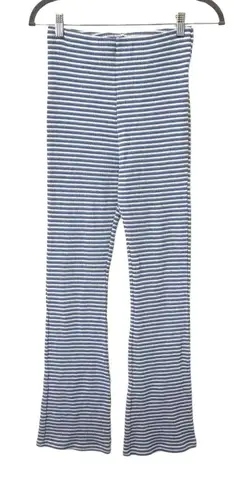 ARAMINTA JAMES Striped Knit Flare Lounge Pants Sz Small Blue