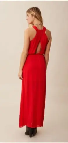 Rory Beca Dress M NWT Silk Fula Front Knot Front Cherry Red Fire Cocktail Party