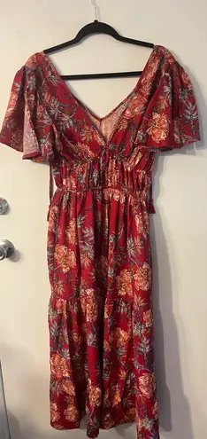 Band Of The Free Abilene V Neck Floral Maxi Dress BoHo Sz Small NWT