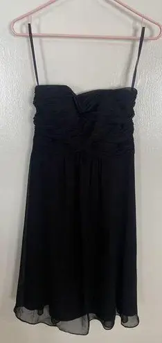 White House | Black Market WHBM Dress Womens  Size 2 Black Boned Bodice Strapless Cocktail Dress (d)