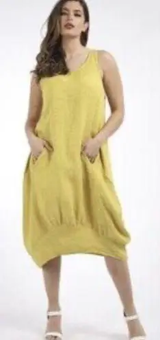 For Cynthia Elegant Yellow Sleeveless Dress