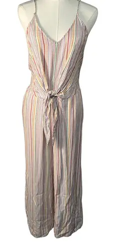 Lou & grey  for Loft Striped Poppy‎ Jumpsuit Womens M/L Cropped Summer Soft - Image 1