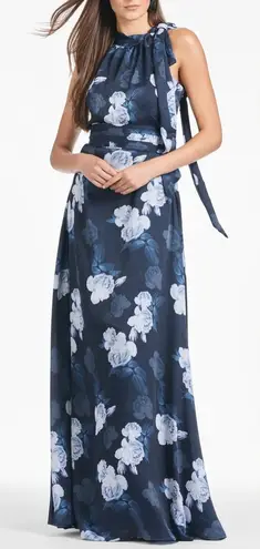 Sachin + Babi NEW Kayla Floral Halter Midnight Glacial Rose Maxi Dress sz 12