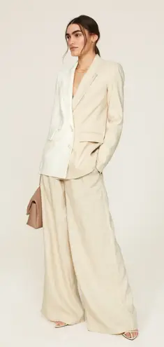 Veronica Beard Tan Two Toned Blazer Oversized Front Button Braeton Jacket 10