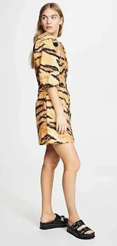 Hofmann Copenhagen Animal Print Mini Dress in Golden Hour Yellow