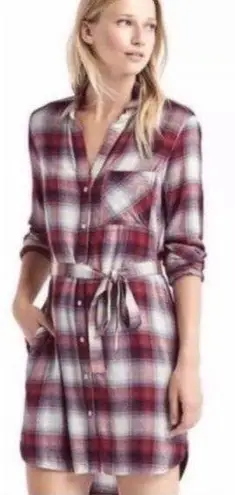 Pendleton GAP + Plaid Shirt Dress with Belt Large Patriotic Long Sleeve