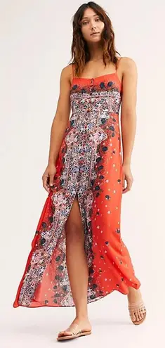 Free People Morning Song Printed Maxi Slip