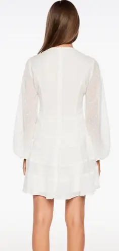 Bardot Women's Mae Lace V-neckline Voluminous Sleeves Dress in White Size 6