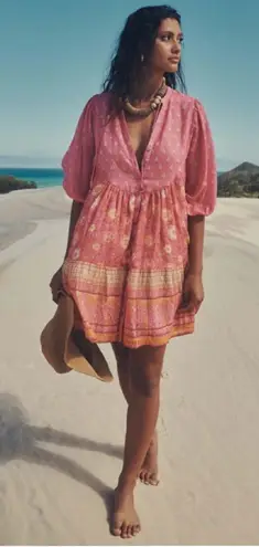 Spell Utopia Tunic Mini Dress Flamingo Pink XXS