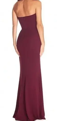 Dress the Population Fernanda Strapless Evening Gown Burgundy Large