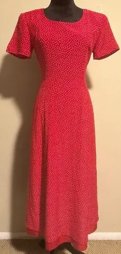 Preloved Misty Lane Vintage Red and White Polka Dot Dress size 6
