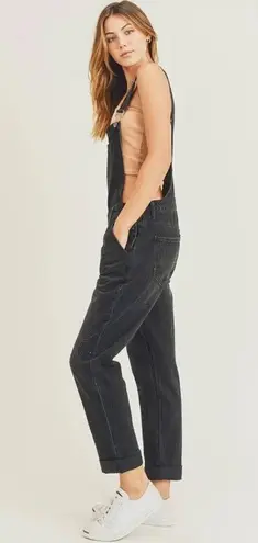 Risen jean relaxed Fit Distressed knee Overall Jeans black size medium