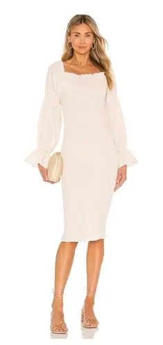 SNDYS Gingham Courtney Dress in Cream With Puff Sleeves Size 4