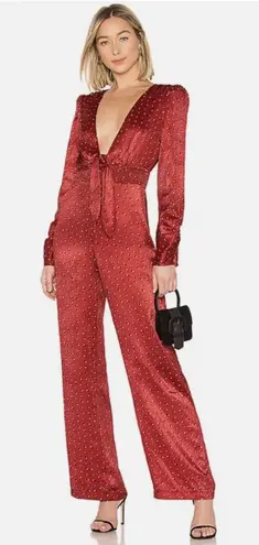 House of Harlow 1960 x Revolve sz. XS Vera Red Polka Dot Jumpsuit